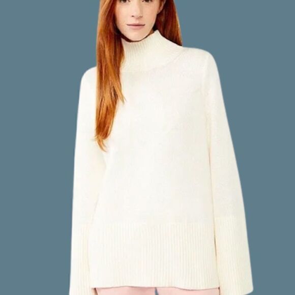 NWOT Free Assembly Oversize Funnel Neck Sweater Ivory Cream Size SMALL - Picture 5 of 11